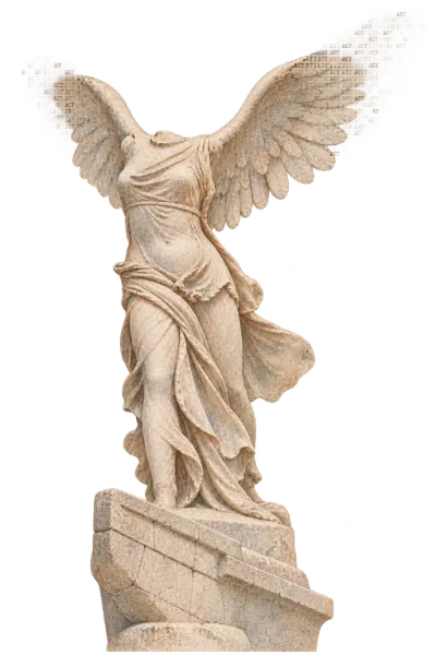 Vitória alada de mármore